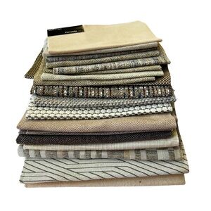 20 Designer Upholstery Fabric Remnants Beige Neutral | Quilting Craft Textile